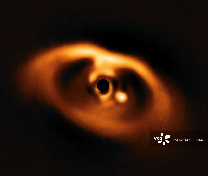 新生的PDS 70b行星，球体图像图片素材