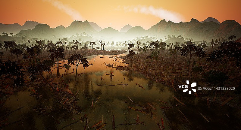 二叠纪-三叠纪灭绝事件插图图片素材