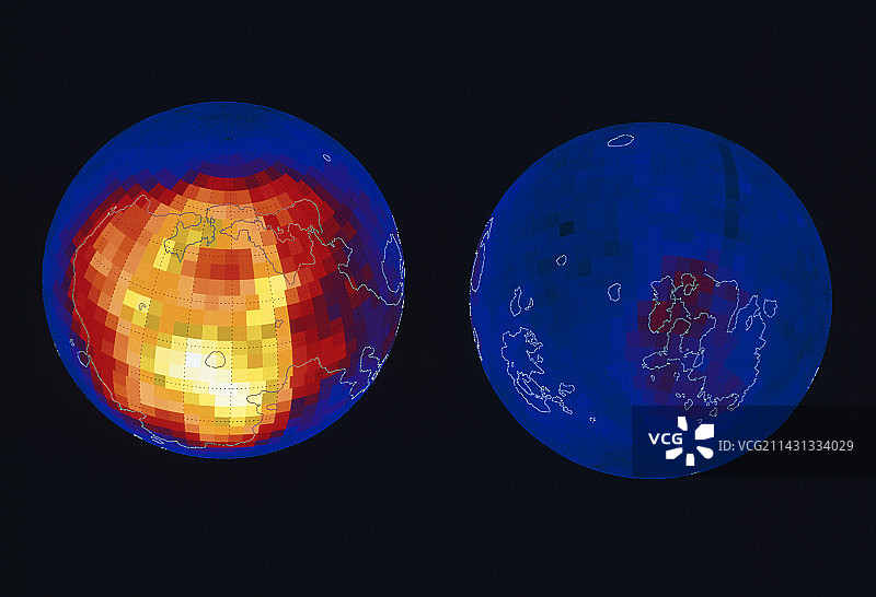 月球上钍的伽马射线光谱仪地图图片素材