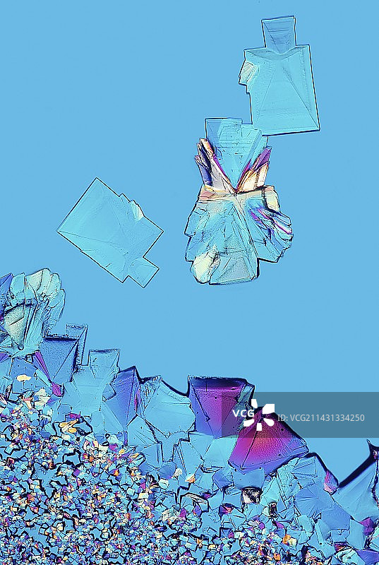 偏振光显微镜下的精制糖图片素材