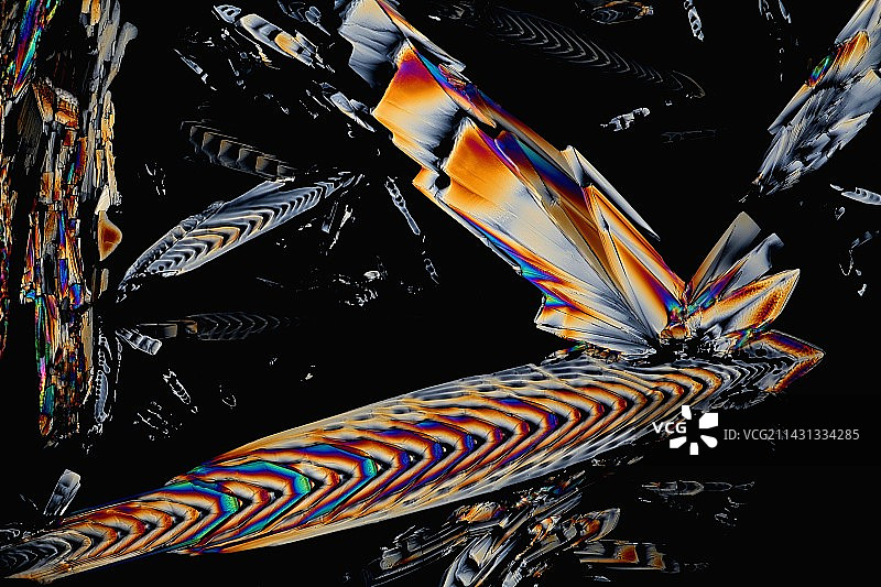 二甲双胍糖尿病药物结晶，光学显微照片图片素材