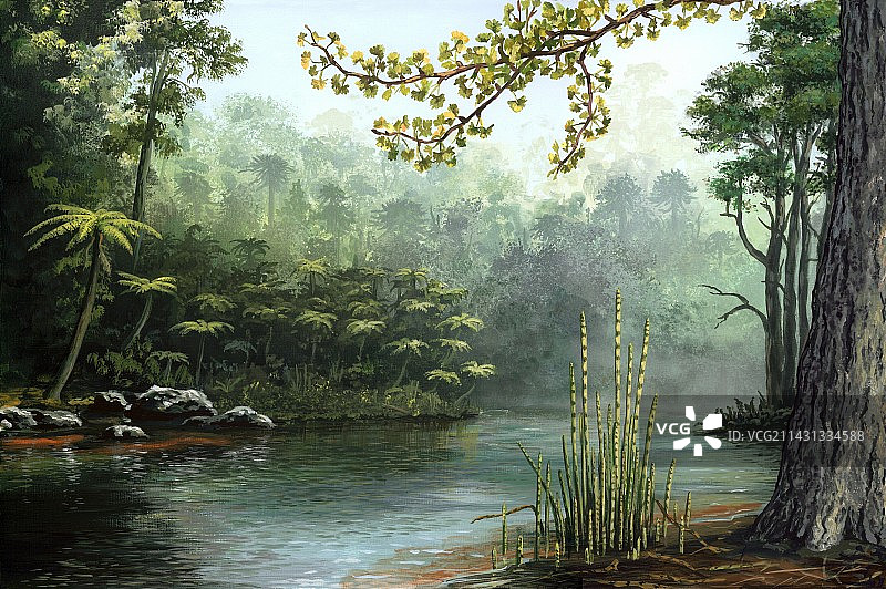 侏罗纪景观艺术作品图片素材