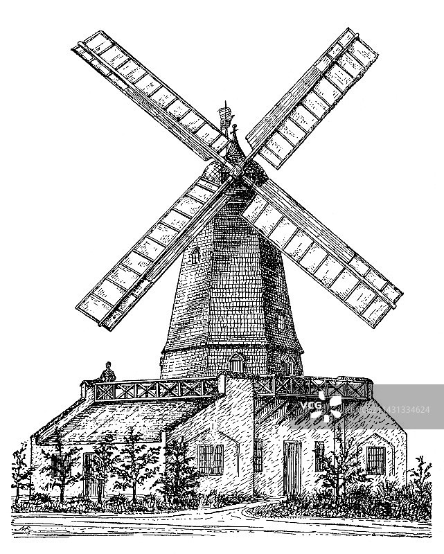 19世纪的风车图片素材