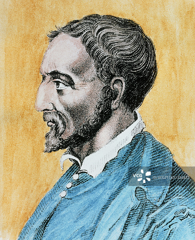 意大利吉罗拉莫·卡尔达诺的彩色肖像图片素材