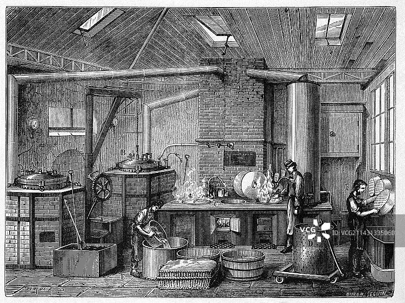 19世纪的罐头厨房图片素材