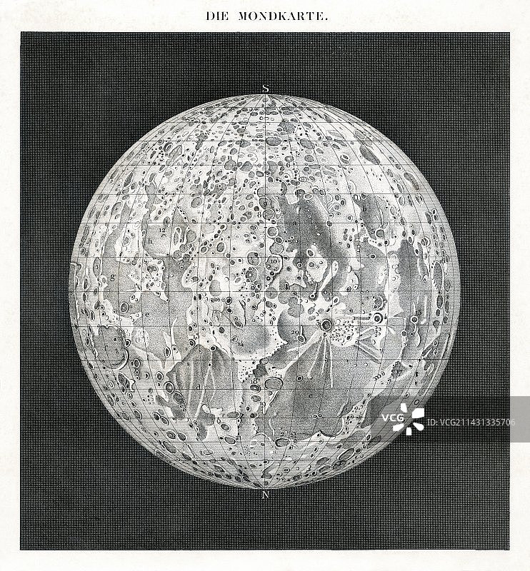1854年月球地图图片素材