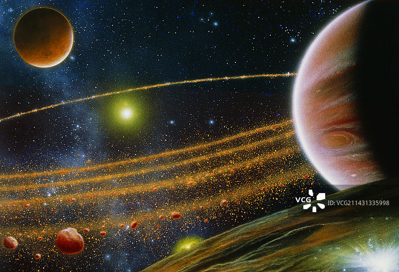 小行星带中的柯克伍德空隙插画图片素材