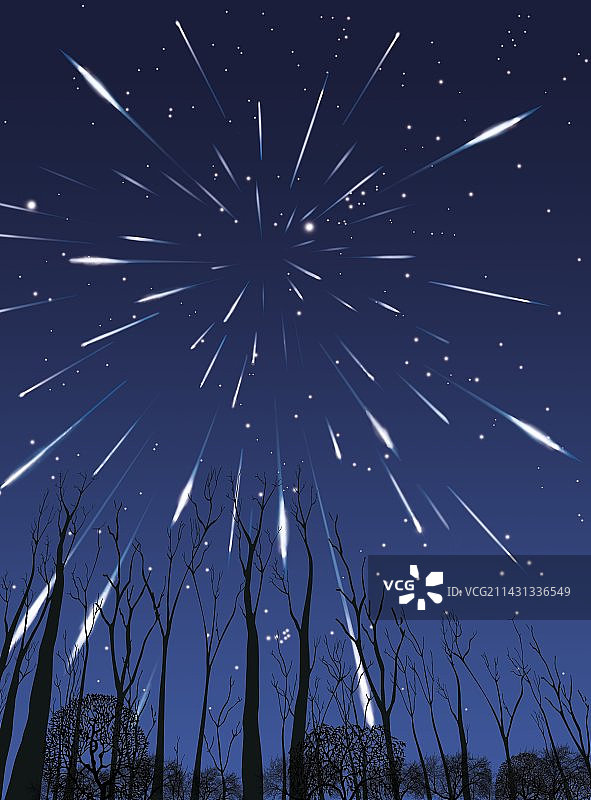 英仙座流星雨图片素材