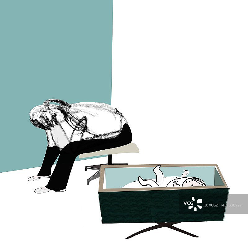 产后抑郁症概念艺术作品图片素材