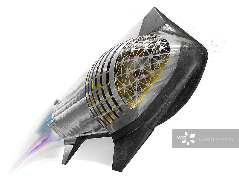 SpaceX星舰上的太空游客插画图片素材