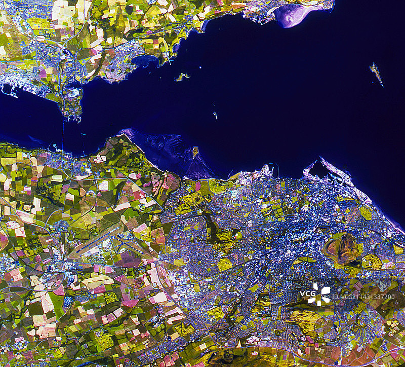 从太空看爱丁堡图片素材