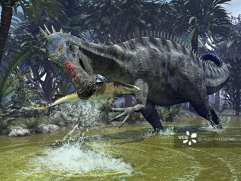 似鳄龙捕猎艺术图图片素材