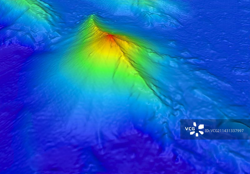 西马塔海底火山声纳图图片素材