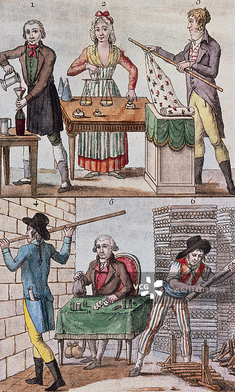 18世纪公制计量单位插图图片素材