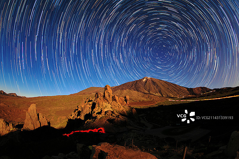 特内里费岛泰德山上的星迹图片素材