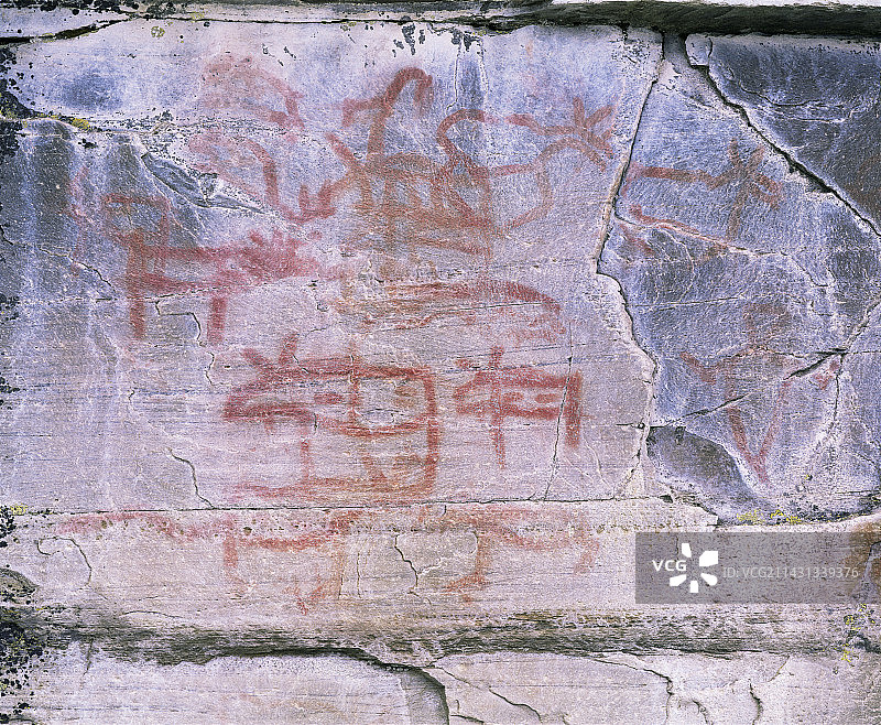 瑞典4000年前的狩猎绘画图片素材