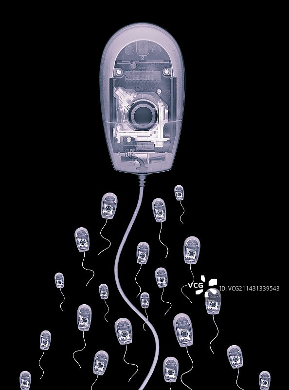 电脑鼠标X光图图片素材