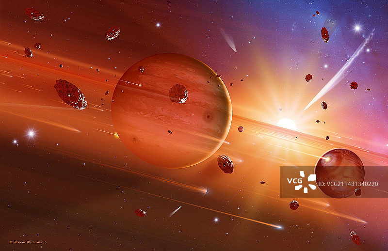 太阳系形成图片素材