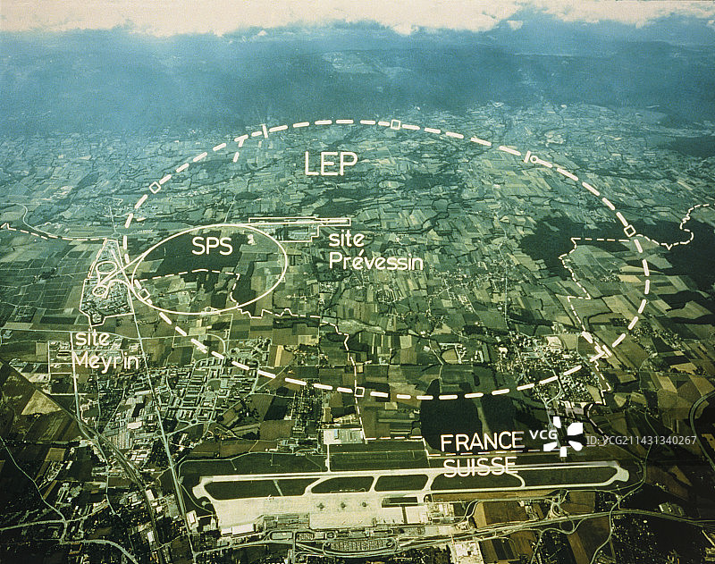 欧洲核子研究中心大型正负电子对撞机鸟瞰图图片素材