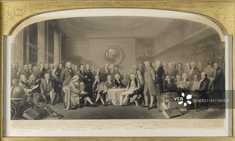 1807-8年科学家的生活雕刻图片素材