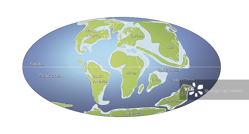 6500万年前的大陆插画图片素材