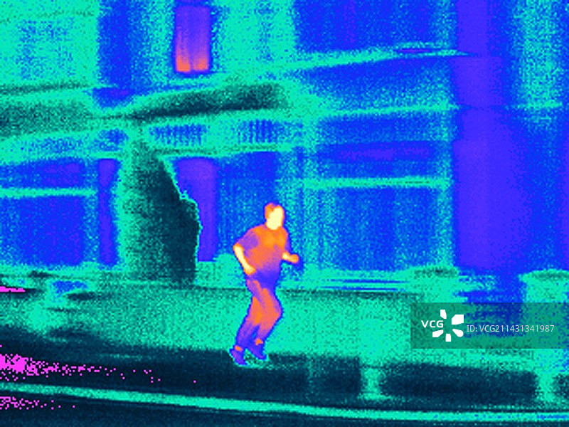 慢跑热成像图图片素材