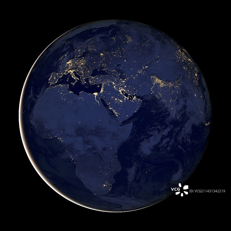 非洲夜景卫星图像图片素材
