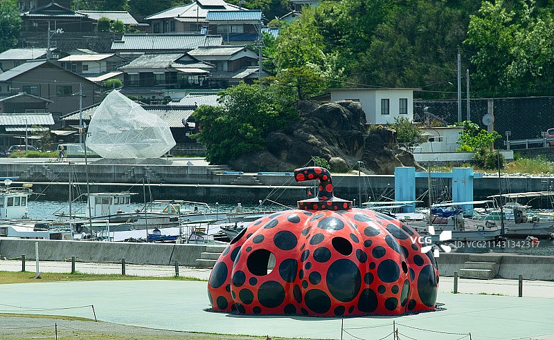 直岛 草间弥生 南瓜 室外艺术展图片素材