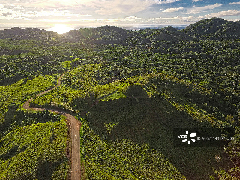 帕劳古老的人造梯田航拍图片素材