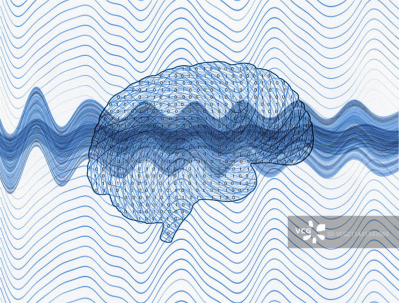 大脑，概念计算机艺术品图片素材