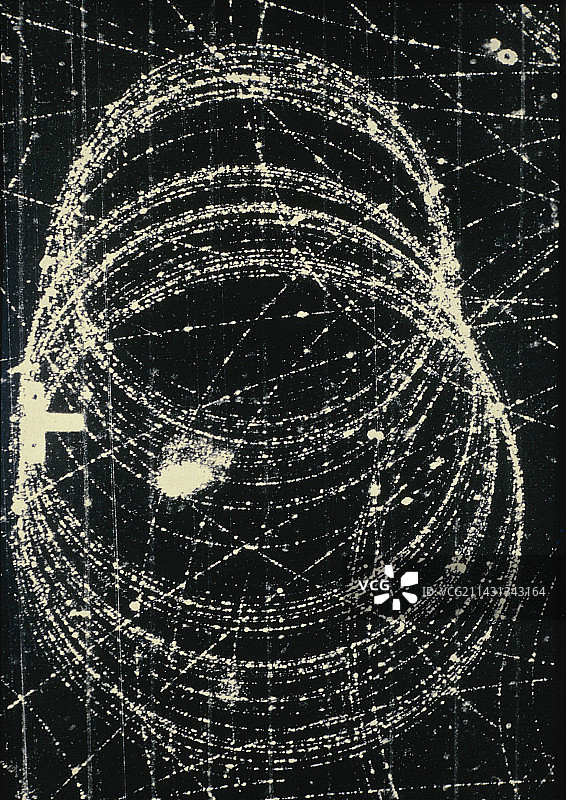 电子和正电子螺旋轨迹图片素材