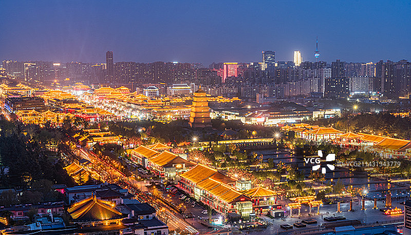 西安大唐不夜城夜景图片素材