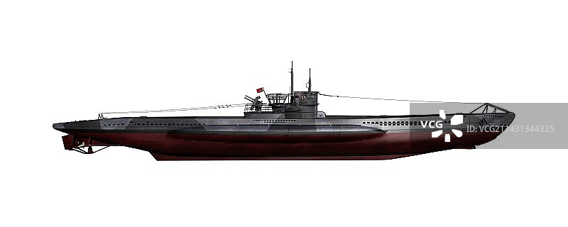 VIIC42型U型潜艇艺术图图片素材