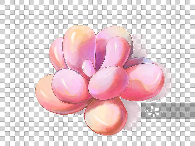 水彩多肉桃蛋免抠图元素手绘图片素材