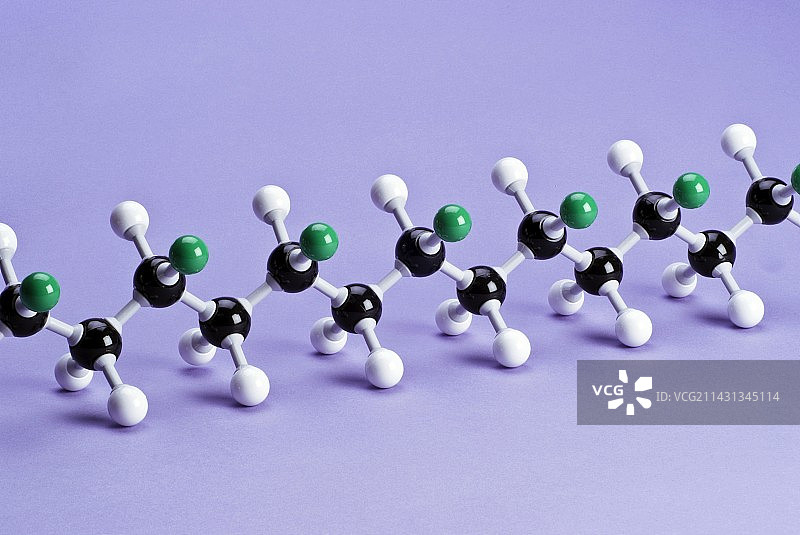 PVC聚合物，分子模型图片素材