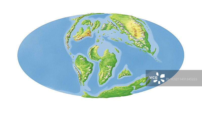 白垩纪世界地图艺术作品图片素材