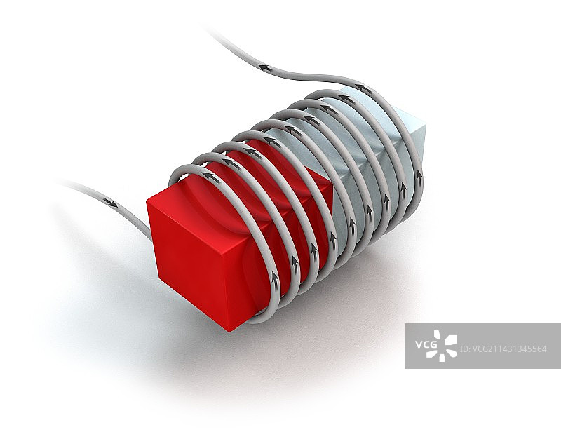 电磁线圈和铁芯插图图片素材