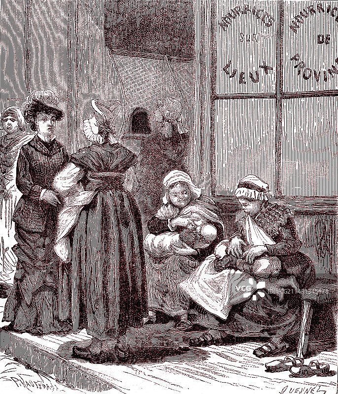 19世纪的哺乳期奶妈图片素材