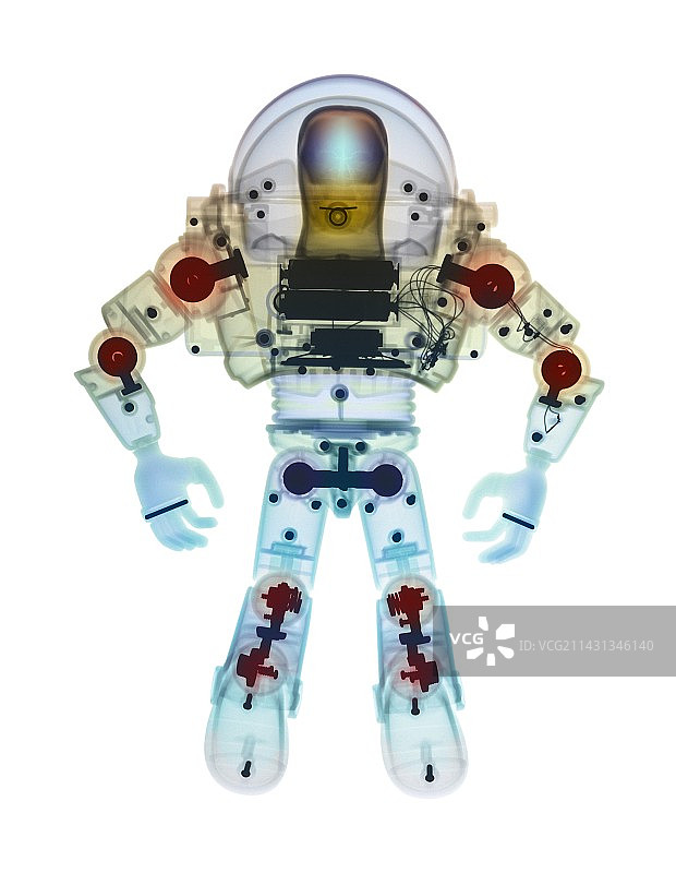 X光下的玩具机器人图片素材