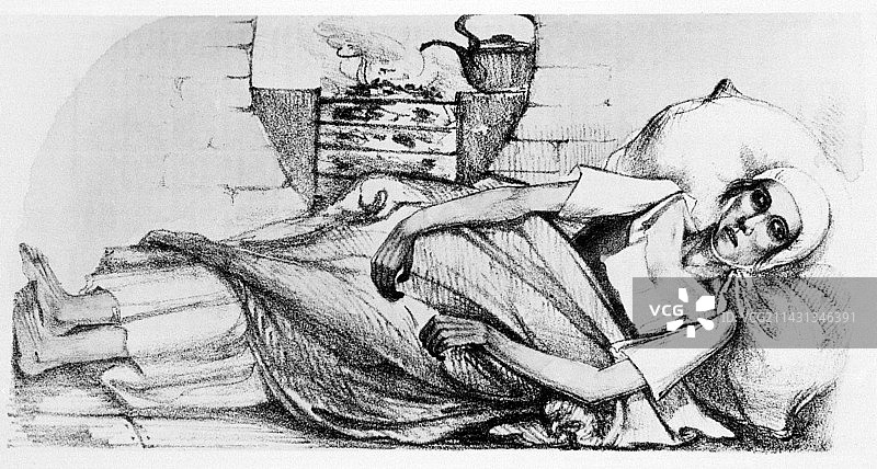 19世纪的霍乱受害者图片素材