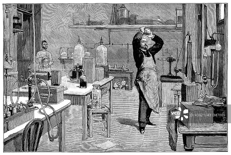 1893年的毒理学实验室图片素材