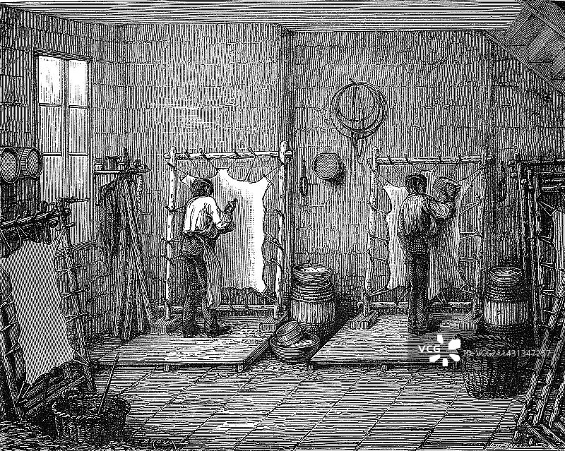 19世纪的皮革鞣制工业图片素材