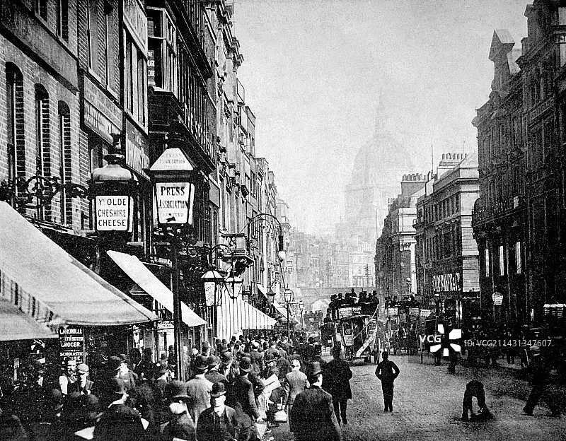 19世纪80年代的伦敦舰队街图片素材