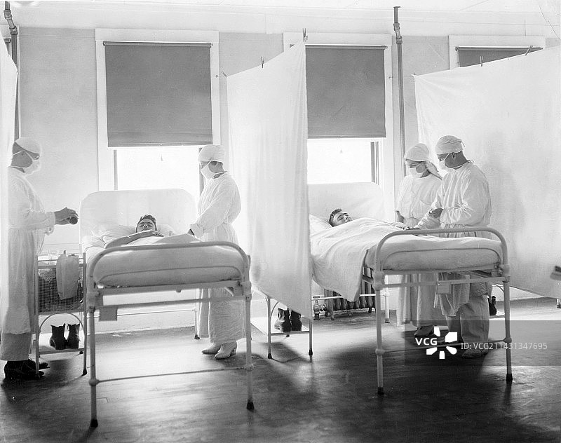 1918年西班牙流感护理病房图片素材