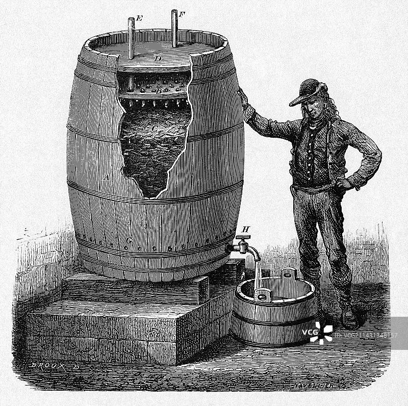 19世纪的醋生产图片素材