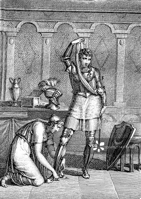 《耶路撒冷解放》，19世纪插图图片素材