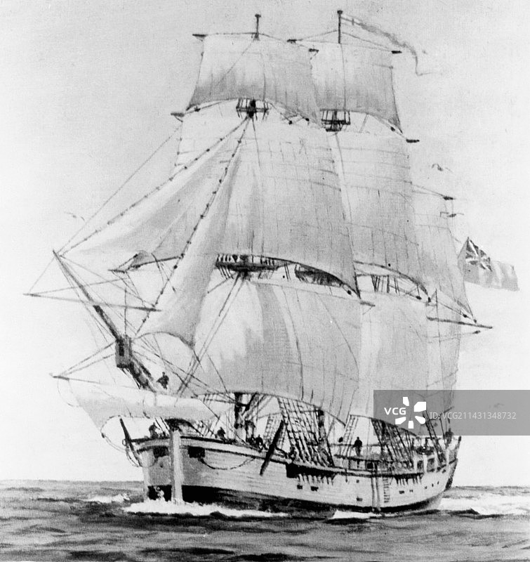 詹姆斯·库克船长的努力号图片素材