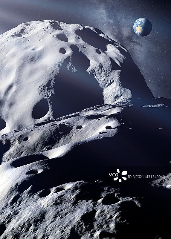 图塔蒂斯双小行星艺术想象图图片素材