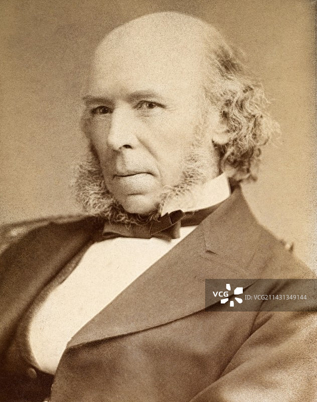 赫伯特·斯宾塞：1880年代的哲学家与进化论图片素材