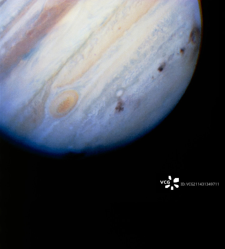 撞击点:苏梅克-列维彗星与木星的碰撞图片素材
